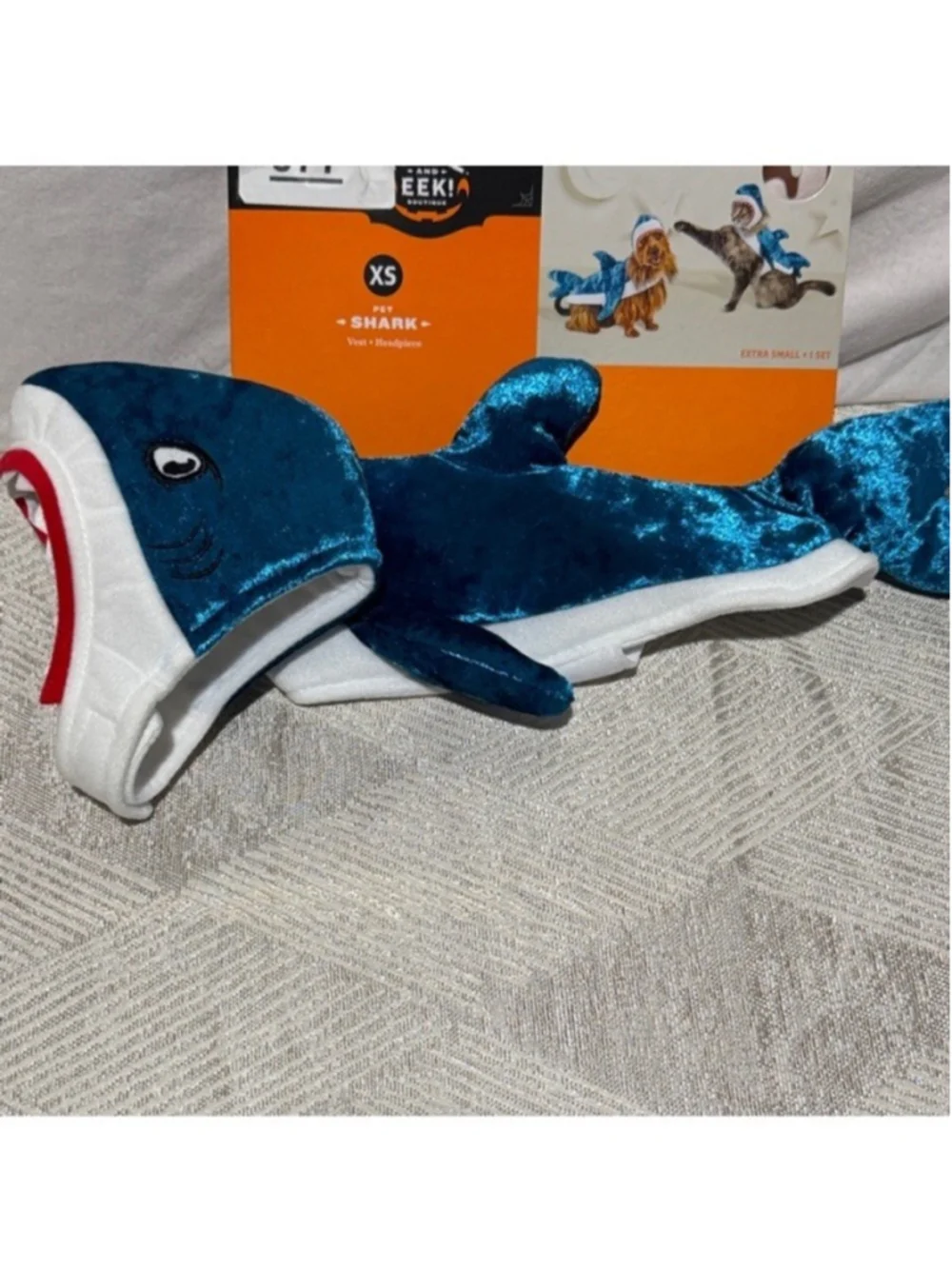 Hyde and Eek! Shark Pet Costume Vest Headpiece Size XS